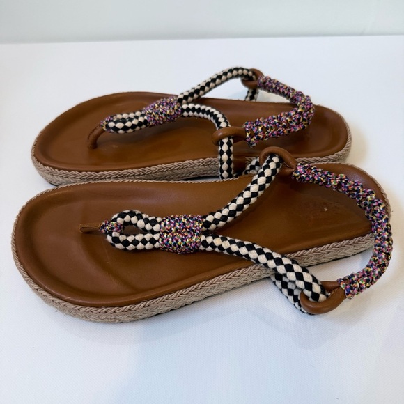 ISABEL MARANT Gypso Leather Braided Rope Sandals Multicolor Size 38 - Picture 8 of 10